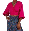 Sealustre Tropez Top In Berry Linen In Red
