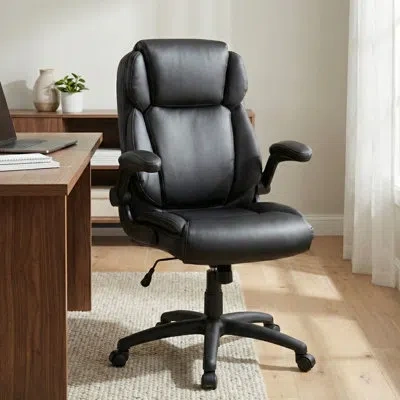 Sealy ® Atlas Swivel Executive Office Chair With Arms And Tilt In Black