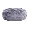 Sealy Bala Faux Fur Memory Foam Bean Bag Chair In Gray