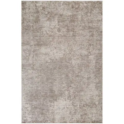 Sealy Easton Modern Abstract Grey Turkish Area Rug With Fringe In Brown Gray