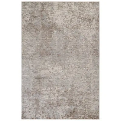 Sealy Easton Modern Abstract Ivory Turkish Area Rug With Fringe