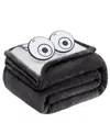 Sealy Heated Flannel And Sherpa Blanket, King In Charcoal