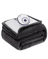 Sealy Heated Flannel And Sherpa Blanket, Twin In Charcoal