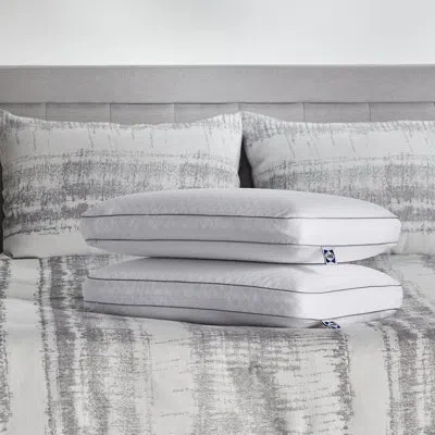 Sealy To Go Classic Memory Foam Pillow In White,blue
