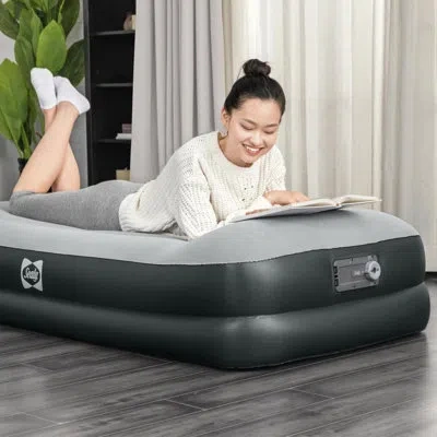 Sealy Tritech 16 Inch Air Mattress Bed 2 Person With Built-in Ac Pump (2 Pack) In Black;gray