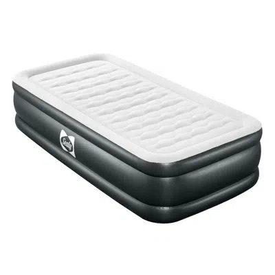 Sealy Tritech 18 Inch Air Mattress Bed 2 Person With Built In Ac Pump (2 Pack) In Black;gray