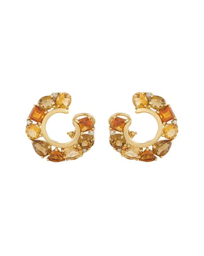 Pre-owned Seaman Schepps 18k Multiple Gem Stones Earring (authentic Pre-loved) In Gold