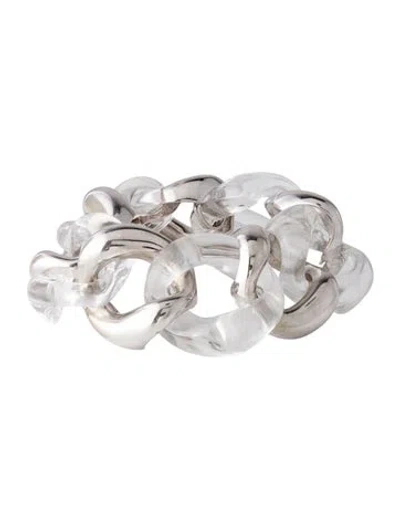 Pre-owned Seaman Schepps 18k Quartz Classic Large Link Bracelet, 7.25" In Multicolor