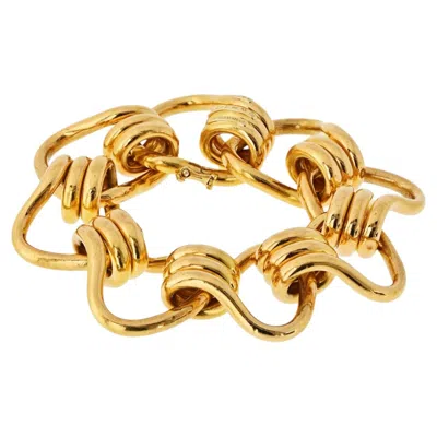 Pre-owned Seaman Schepps 22k Yellow Gold Mousetrap Link Bracelet