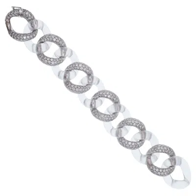 Pre-owned Seaman Schepps Diamond And Rock Crystal Bracelet In Multi