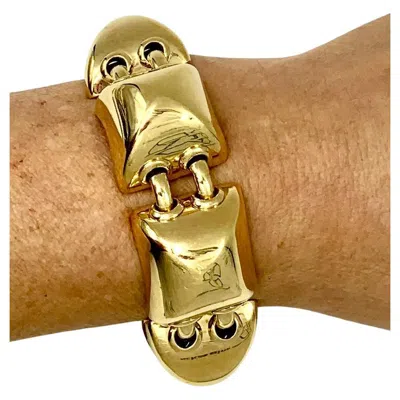 Pre-owned Seaman Schepps Rare Substantial  18k Yellow Gold Pyramid Bracelet