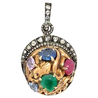 Pre-owned Seaman Schepps Vintage,  Diamond And Multigem Pendant
