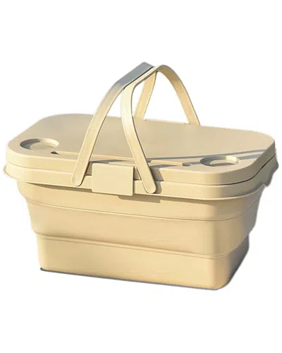 Seamless Outdoors Collapsable Picnic Basket With Tray Stand In Brown