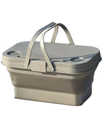 Seamless Outdoors Collapsable Picnic Basket With Tray Stand In Brown