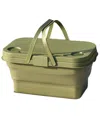 Seamless Outdoors Collapsable Picnic Basket With Tray Stand In Green