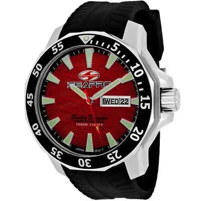 Pre-owned Seapro Dragon Diver Watch Red Dial 1000 Meters Sp8317 Stainless Steel Quartz