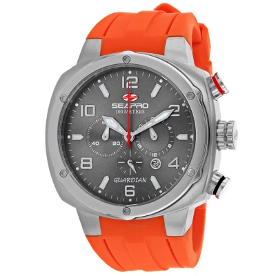 Seapro Guardian Chronograph Quartz Grey Dial Men's Watch Sp3344 In Orange