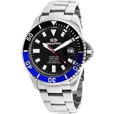 Seapro Men's Black Dial Watch In Multi