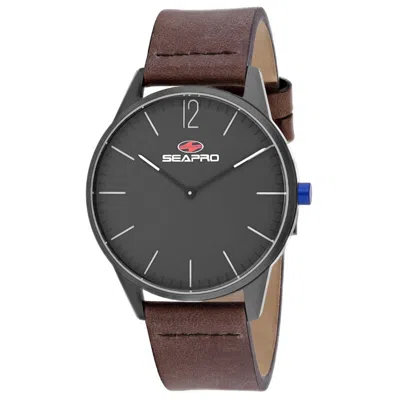 Seapro Men's Black Dial Watch In Brown