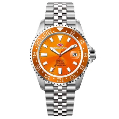 Seapro Men's Grand Meridian Orange Dial Watch In Metallic