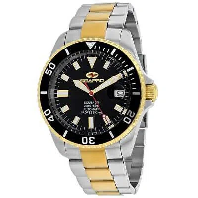 Pre-owned Seapro Mens Scuba 200 Black Dial Watch - Sp4326