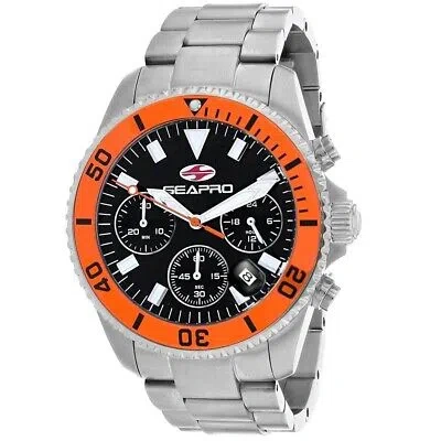 Pre-owned Seapro Mens Scuba 200 Chrono Black Dial Watch - Sp4353