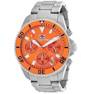 Pre-owned Seapro Mens Scuba 200 Chrono Orange Dial Watch - Sp4355