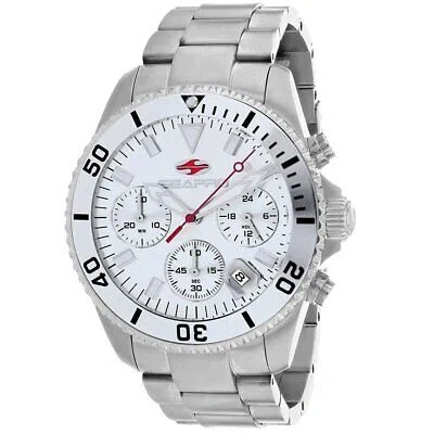 Pre-owned Seapro Mens Scuba 200 Chrono Silver Dial Watch - Sp4350