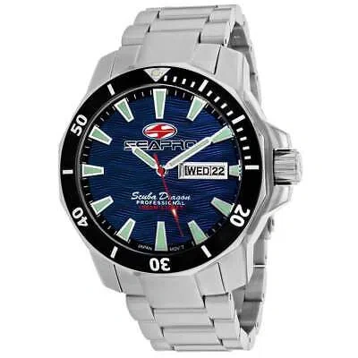 Pre-owned Seapro Mens Scuba Dragon Diver Limited Edition 1000 Meters Blue Dial Watch -