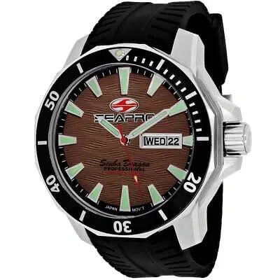 Pre-owned Seapro Mens Scuba Dragon Diver Limited Edition 1000 Meters Brown Dial Watch -