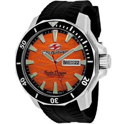 Pre-owned Seapro Mens Scuba Dragon Diver Limited Edition 1000 Meters Orange Dial Watch -