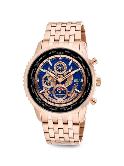 Seapro Meridian World Timer Gmt 45mm Watch In Blue