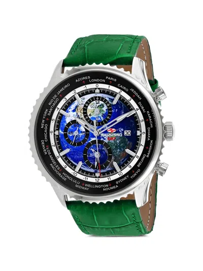 Seapro Meridian World Timer Gmt 47mm Watch In Blue