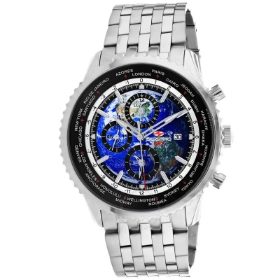 Seapro Meridian World Timer Gmt Blue Dial Men's Watch Sp7320