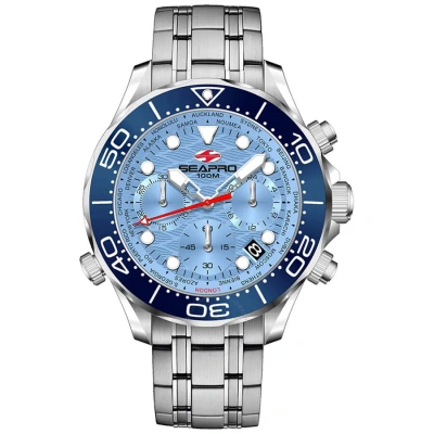 Seapro Mondial Timer Chronograph Quartz Blue Dial Men's Watch Sp0156 In Metallic