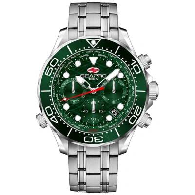 Seapro Mondial Timer Chronograph Quartz Green Dial Men's Watch Sp0155