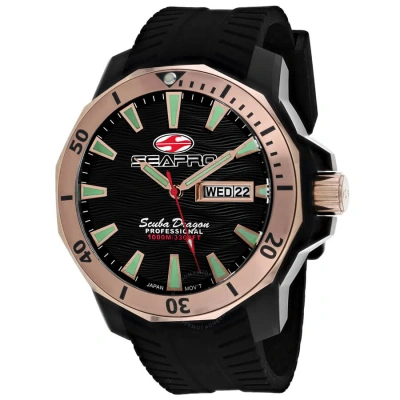 Seapro Scuba Dragon Diver Limited Edition 1000 Meters Quartz Black Dial Men's Watch Sp8323 In Gray
