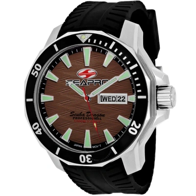 Seapro Scuba Dragon Diver Limited Edition 1000 Meters Quartz Brown Dial Men's Watch Sp8315 In Gold