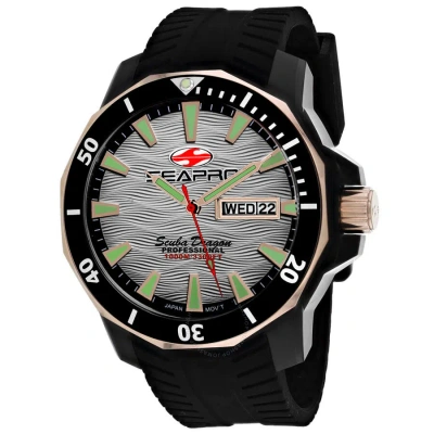 Seapro Scuba Dragon Diver Limited Edition 1000 Meters Quartz Silver Dial Men's Watch Sp8321 In Black