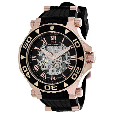 Seapro Men's Seaway Black Dial Watch In Black / Gold Tone / Rose / Rose Gold Tone