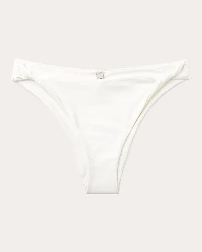 Seaquelle Women's Twisted Mid-rise Bikini Bottom In White