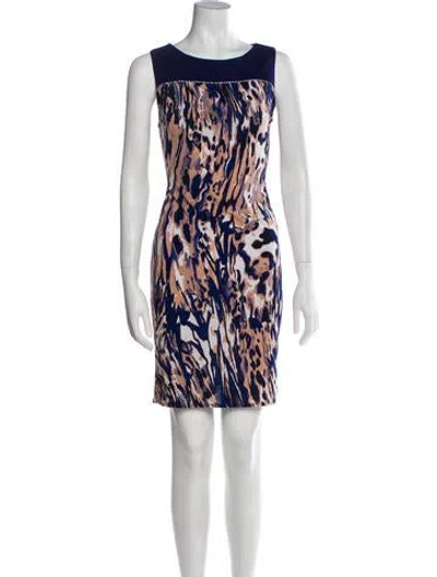 Pre-owned Searle Animal Print Mini Dress In Blue