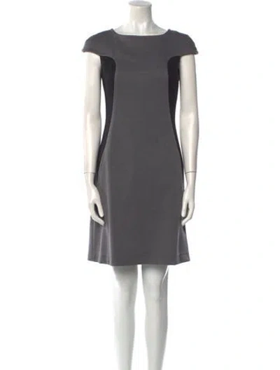 Pre-owned Searle Bateau Neckline Mini Dress In Gray