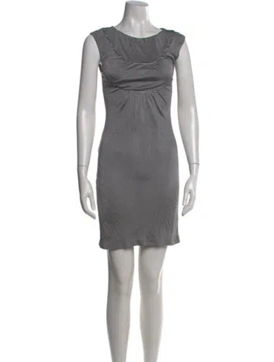 Pre-owned Searle Bateau Neckline Mini Dress In Gray
