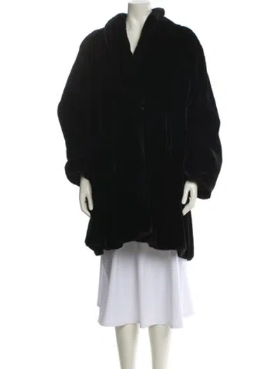 Pre-owned Searle Blatt Vintage Faux Fur Jacket In Black