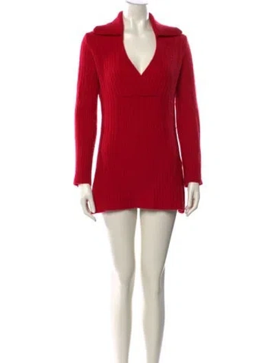 Pre-owned Searle Cashmere Mini Dress In Red