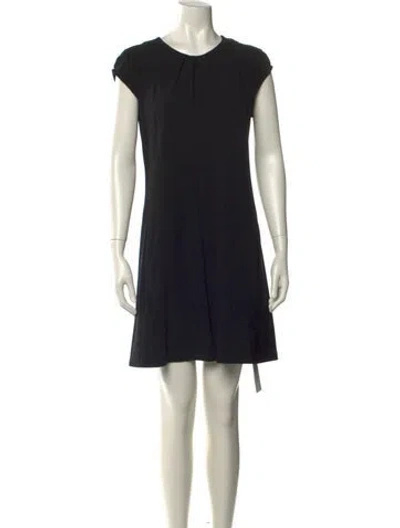Pre-owned Searle Crew Neck Mini Dress In Black
