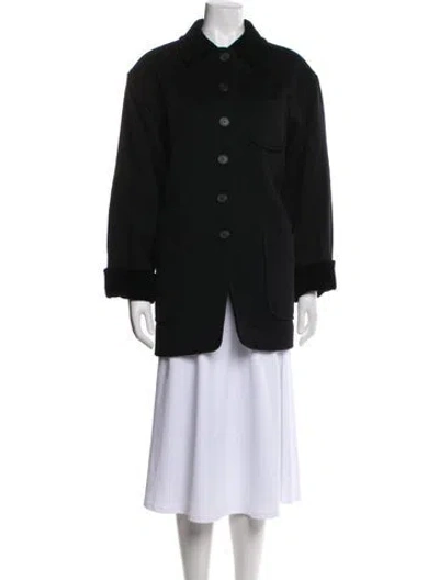 Pre-owned Searle Faux Fur Coat In Black