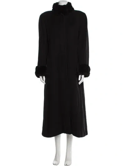 Pre-owned Searle Faux Fur Coat In Black