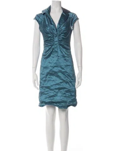 Pre-owned Searle Knee-length Dress In Blue